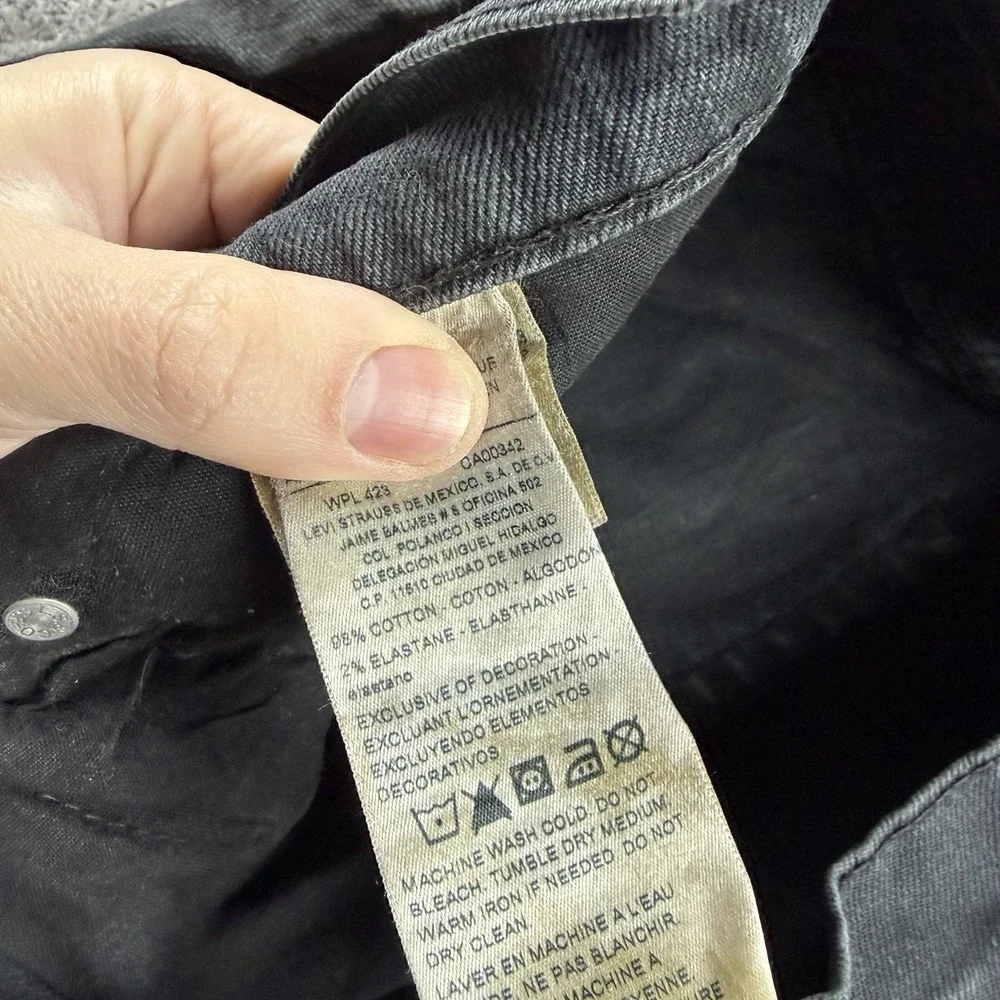 Signature‎ Levis S37 Slim Jeans Mens 36x32 Faded Black Denim Mid Rise